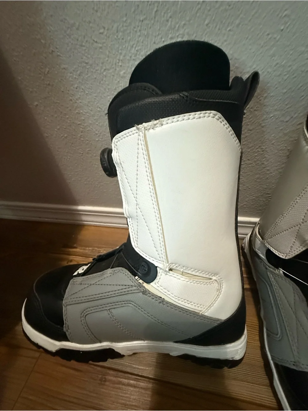 Men's Black and Gray Snow Boots with Boa Lacing